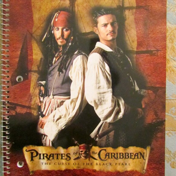 JACK SPARROW, WILL TURNER - PIRATES of the CARIBBEAN SPIRAL NOTEBOOK, NWOT, EXC. - Picture 2 of 5